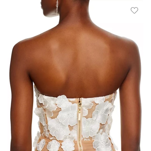 Bronx and Banco Jasmine Blanc Floral Embellished Strapless Gown - Picture 7 of 9